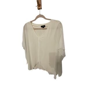 B Design M Whimsy Ethereal Fairy Dainty White Short Sleeve Chiffon Blouse